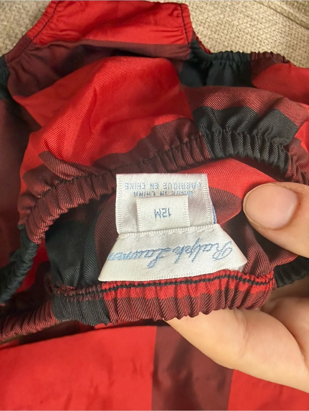 Ralph Lauren Baby Girls Red Black Plaid Dress Bloomers Holiday Set 12M EUC